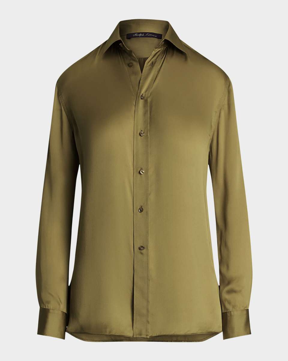 Adrien Relaxed Fit Silk Charmeuse Shirt
